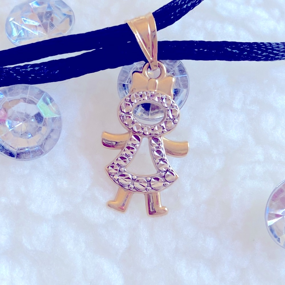 14k Yellow & White Gold Quarter Pint Love Bow Girl
